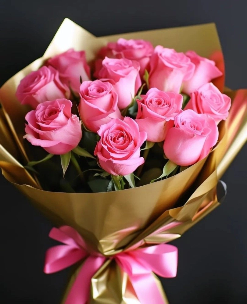 12 Adet Bembe Gül Buketi Gardenya