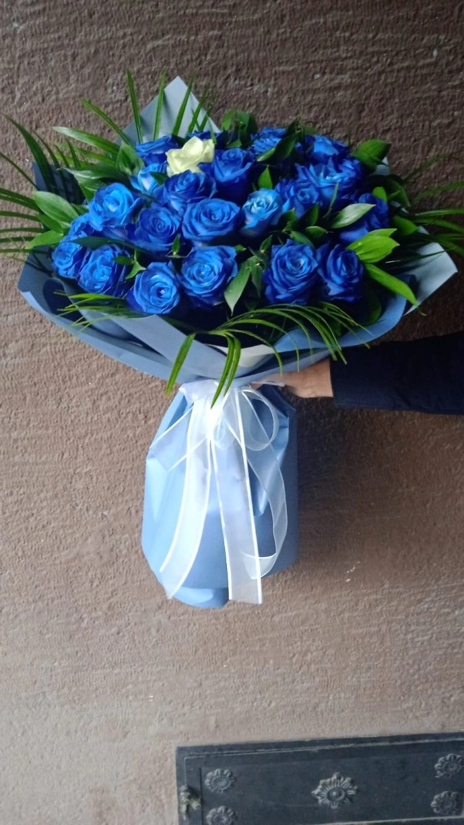 29 Adet Ital Mavi Gül Buketi
